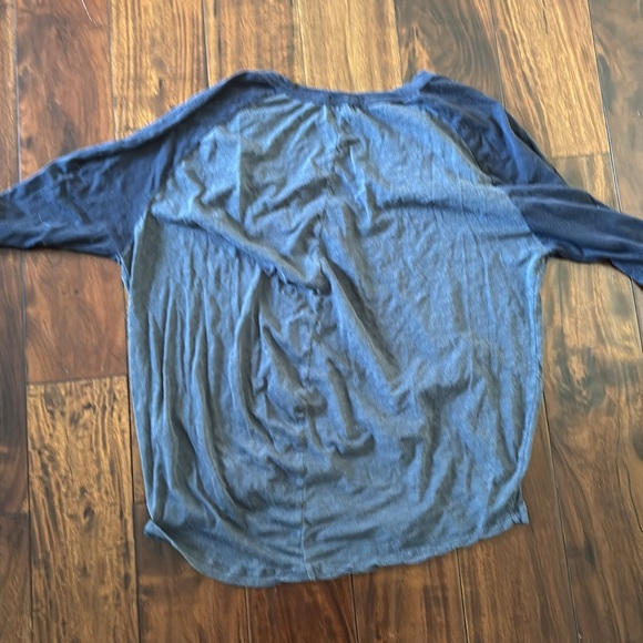 James Perse | Blue grey contrast raglan T-shirt 3/4 sleeves - Picture 6 of 8